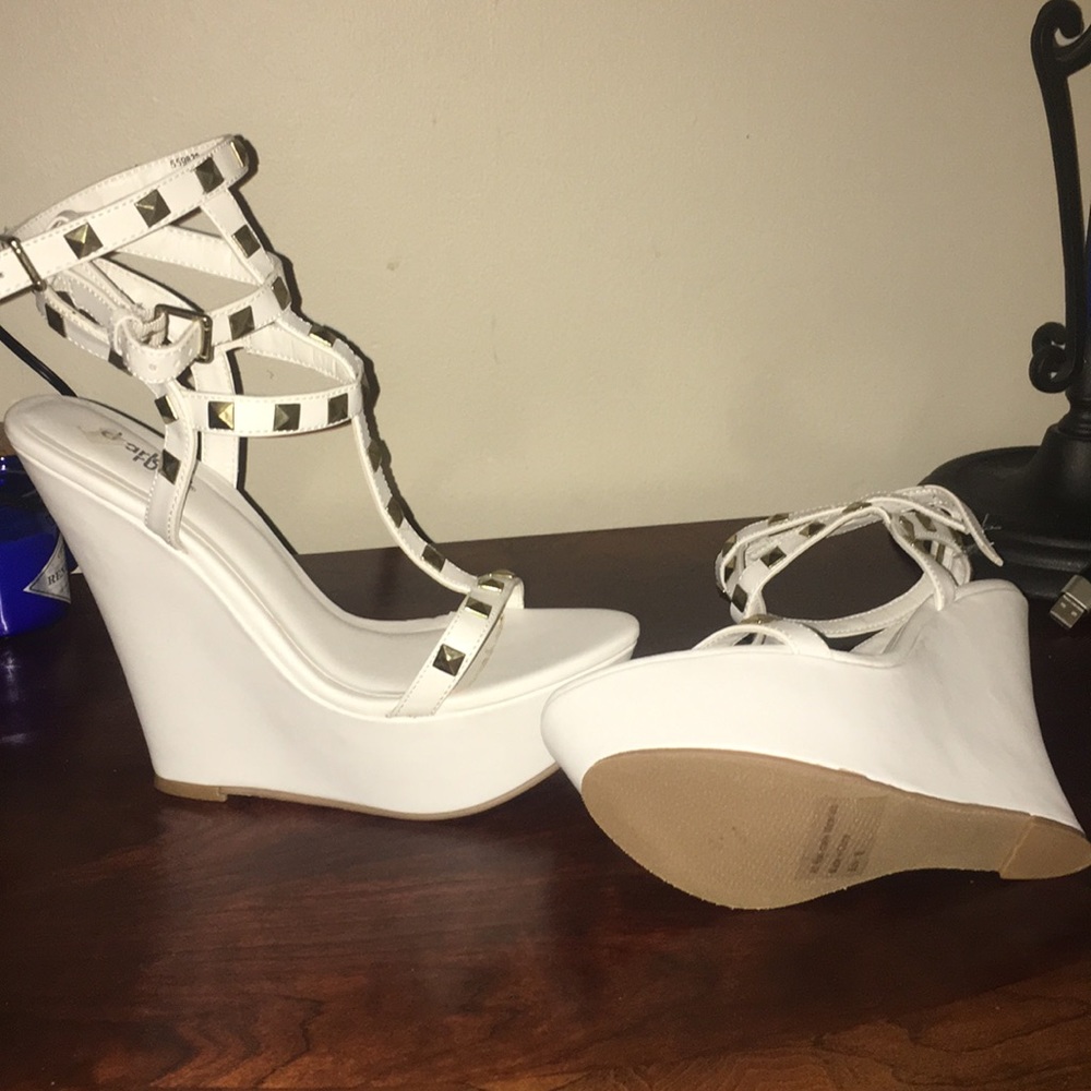 White with Gold wedges